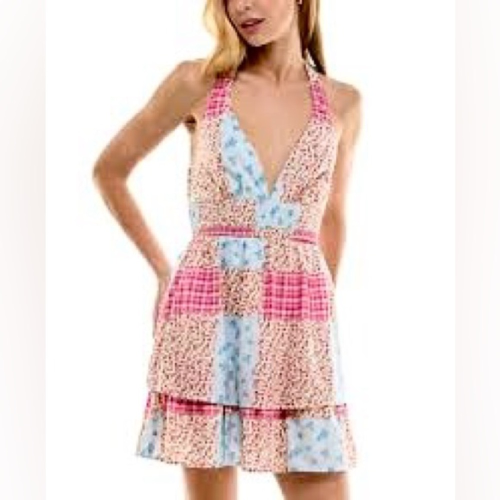 Beauty & Grace Chic Patchwork Backless Dress